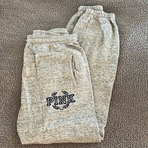 Women's PINK grey cuffed sweatpants